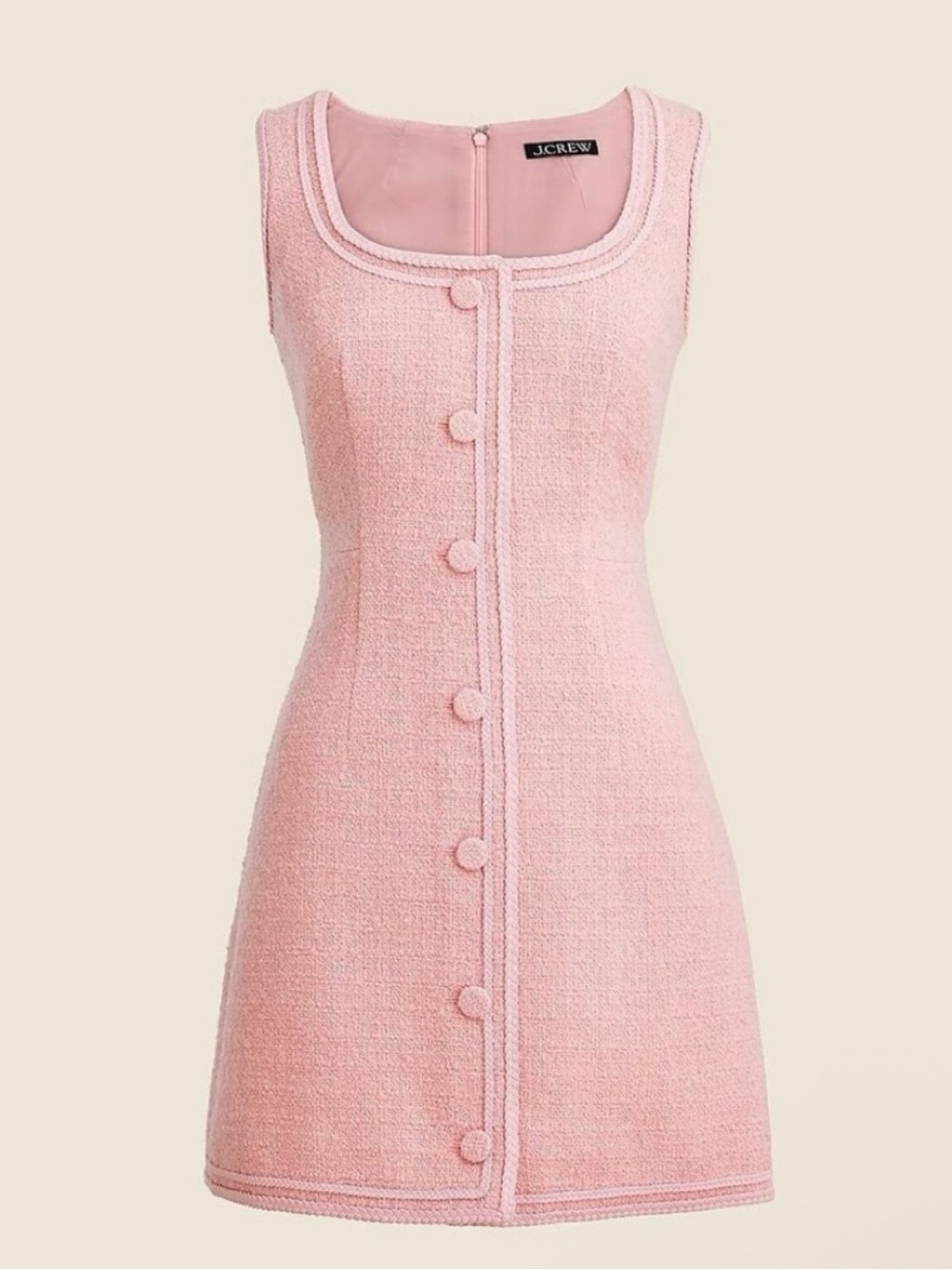 J.Crew Sophia sleeveless dress in spring blush pink Tweed Dress Size 12 ASO - Picture 4 of 7